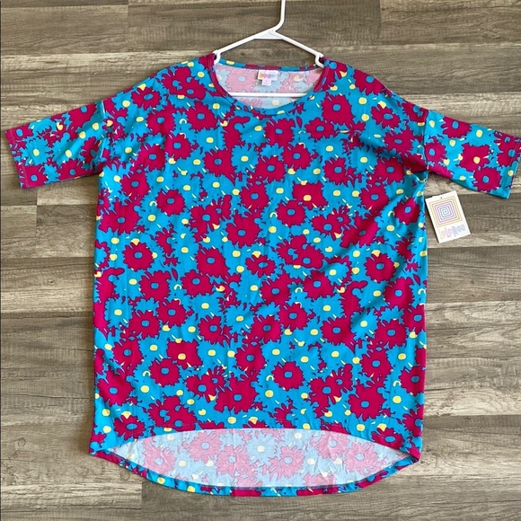 ❤️ Floral Print Blue and Pink Top - Picture 1 of 1
